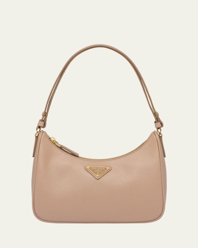 Mini Saffiano Leather Shoulder Bag with Adjustable Strap